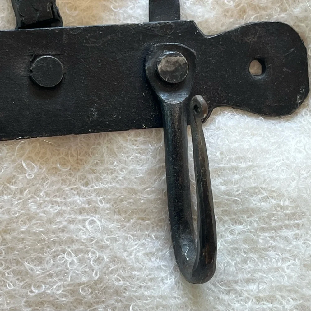 Vintage ?Antique Forged Iron Rack Hand Wrought Primitive Hanging Hooks w Birds